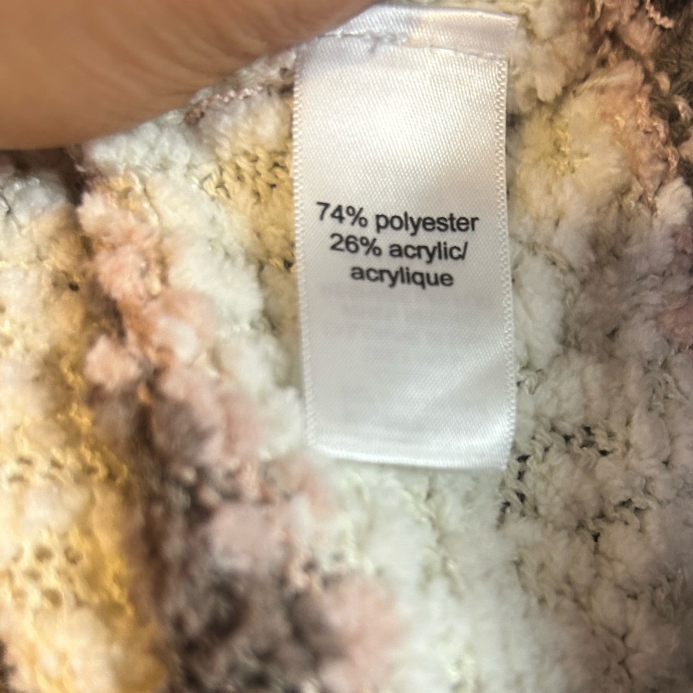 Maurice’s Women’s Pink White Brien Stripe Hooded Pull Over Sweater Large - Picture 5 of 5